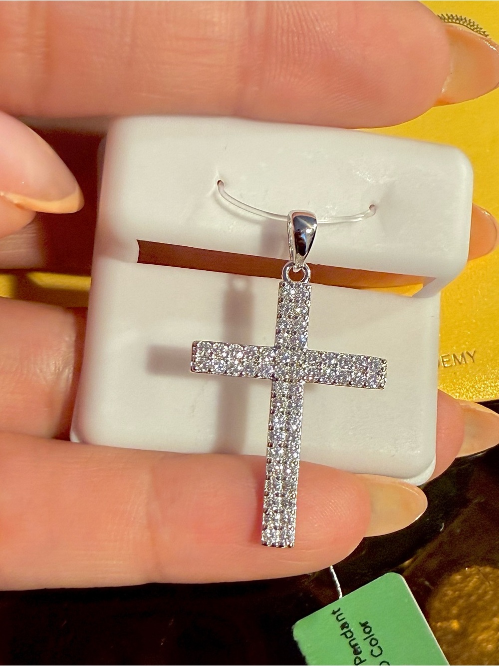Grace Silver Crystal Cross Pendant Necklace